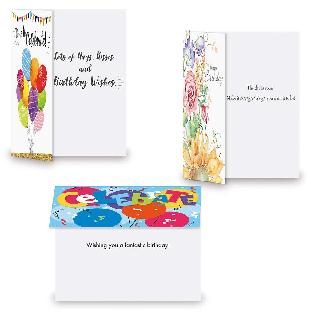 Current Mega Happy Birthday Greeting Card Value Pack – Set of 36 (18 Designs), Large 5 x 7 inches, Envelopes Included