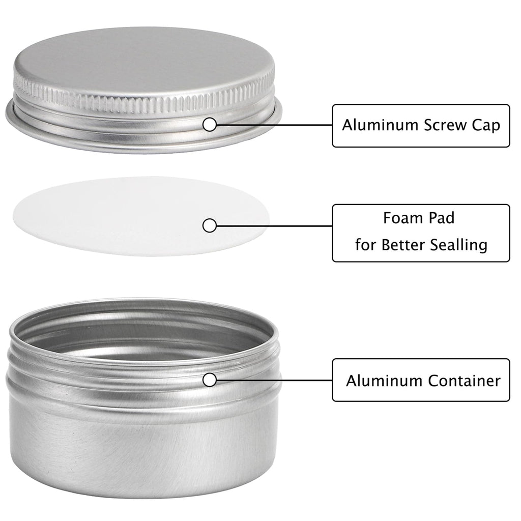 Tosnail 60 Pieces 1 oz Containers with Lids, Lip Balm Containers, Tin Cans with Lids Small Candle Jar Metal Tin Containers Salve Tins