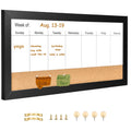 Umtiti Magnetic Weekly Dry Erase White Board and Cork Board, Black Wood Frame，Magnetic Surface Whiteboard for Home Office and Wall Decor(ZHZL-3060BK)