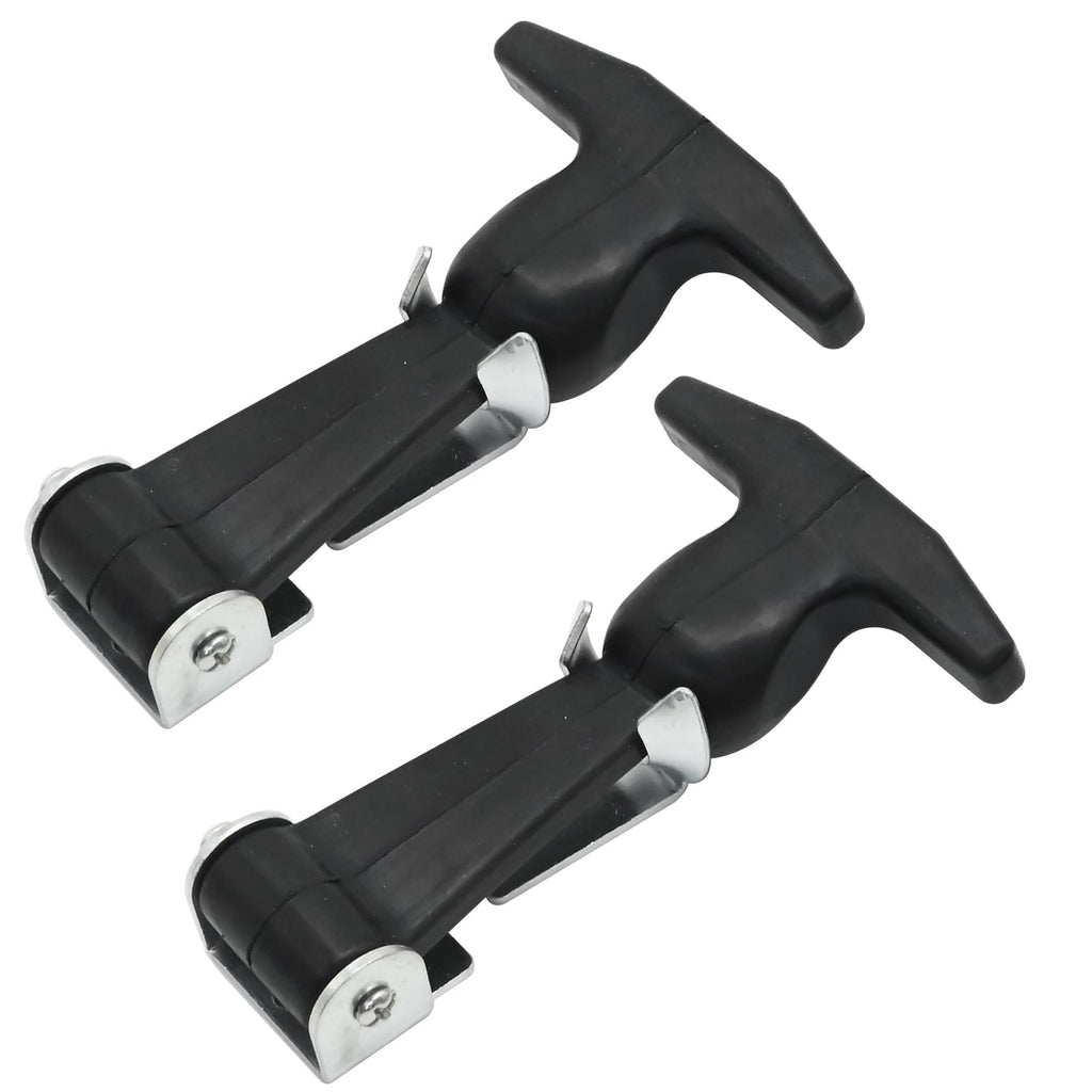 DUZFOREI 2PCS Rubber Hood Latch Flexible T-Handle Hasps Black Draw Latches, Elastic Stainless Steel Rubber Cover Strap Bracket, Suitable for Toolboxes and Vehicle Engine Hoods
