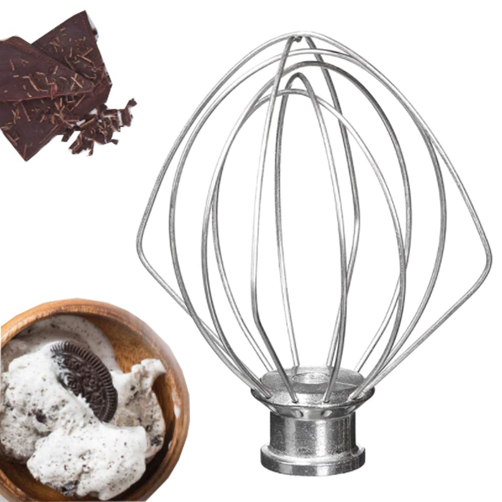 6 Wire Whip 4.5 QT Tilt-Head Stand Mixer for Kitchen Aid K45WW WP9704329 KSM150 KSM160 K45 KSM90 KSM100,Stainless Steel Egg Cream Stirrer,Flour Cake Balloon Whisk