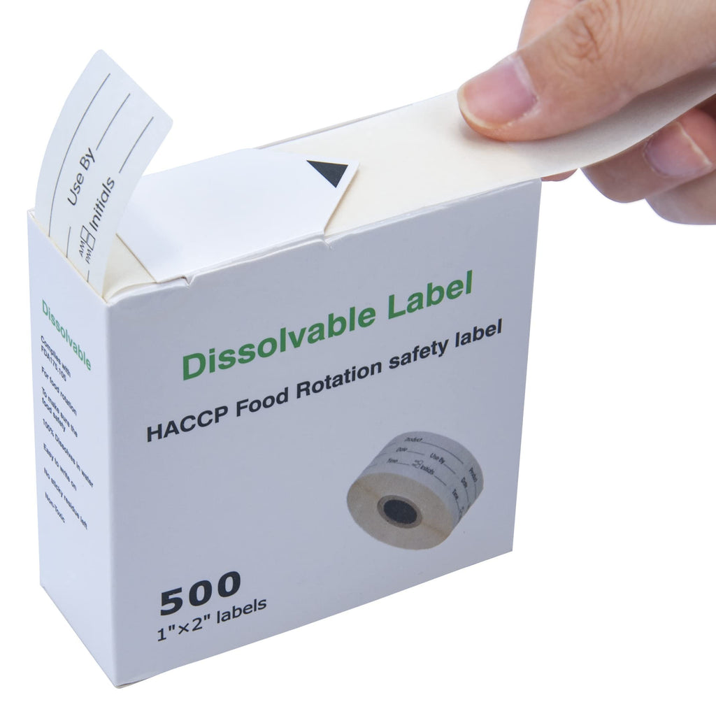 L LIKED 1x2 Inches Dissolvable Food Labels, 500 Pcs Dissolved Freezer Labels for Storage Containers, Canning, Jam Jar, Mason Jars, (Black)