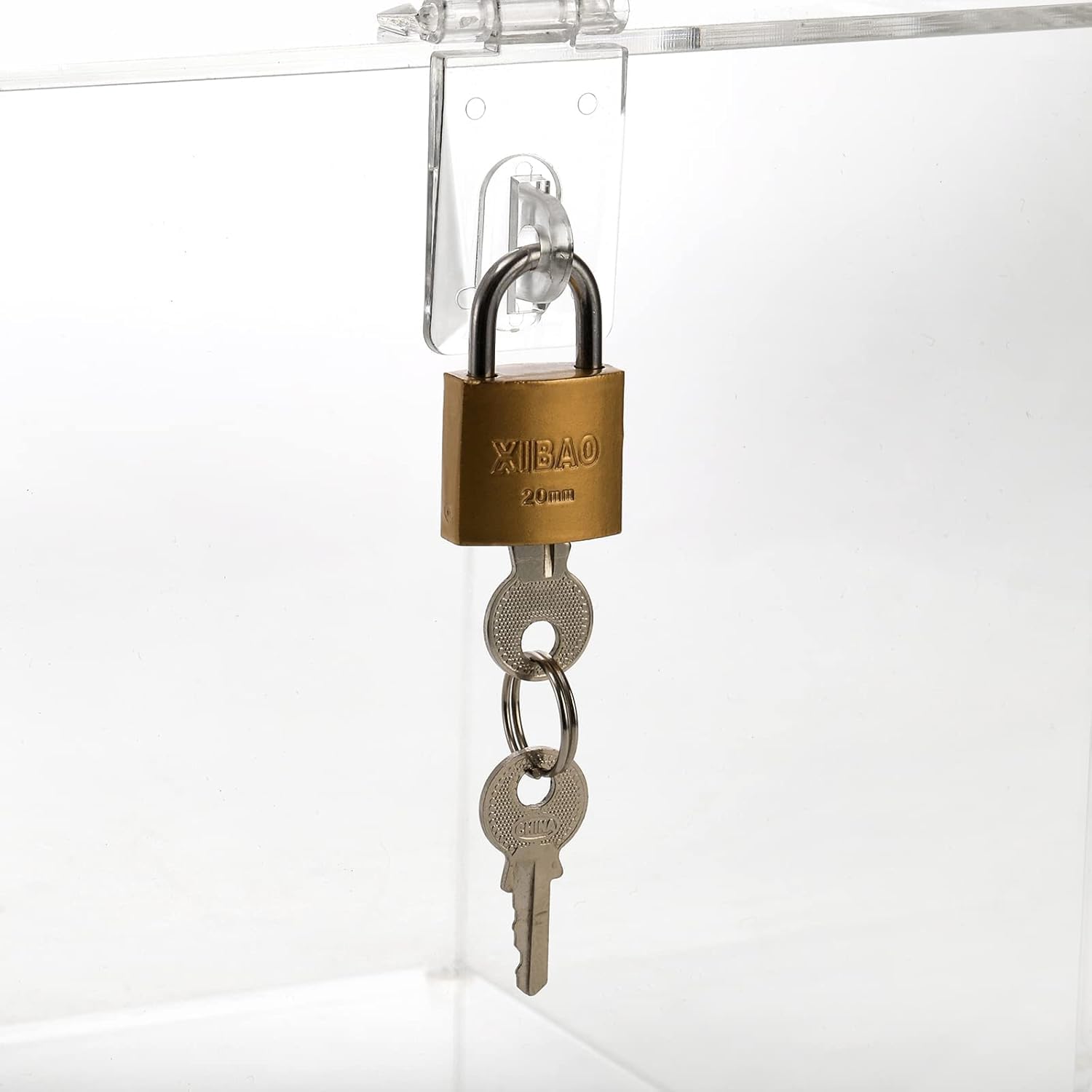 YOUEON Square Acrylic Donation Box with Lock, 7x7x7 Inch Clear Suggestion Box with Slot and Lock, Ballot Box with Sign Holder, Tip Box, Vote Box, Comment Box for Voting, Charity, Fundraising