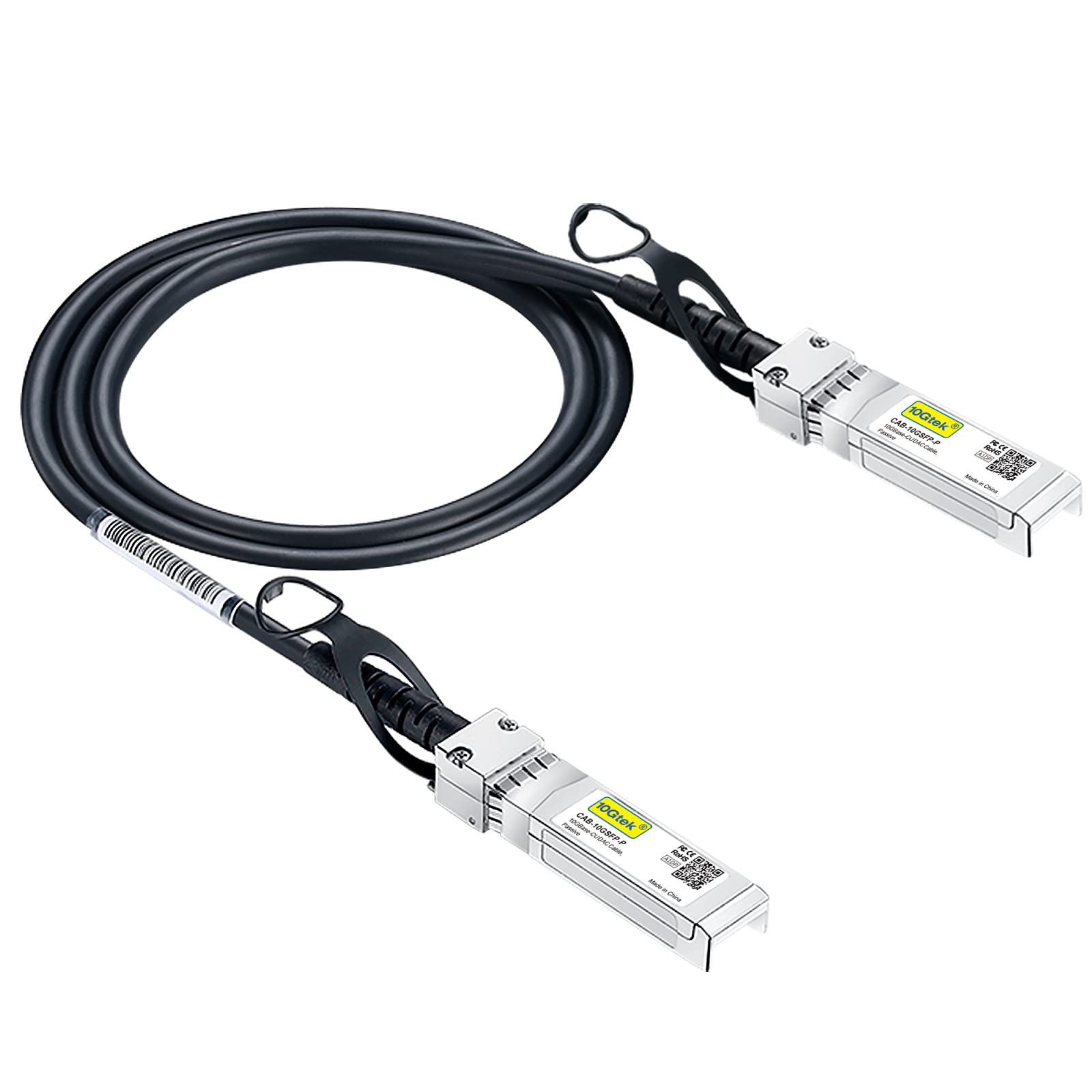 10GTEK SFP+ DAC Twinax Cable, 10G SFP+ to SFP+ Direct Attach Copper Patch Passive Cable for Cisco SFP-H10GB-CU1M, Ubiquiti UniFi UC-DAC-SFP+, Meraki, Mikrotik, Netgear, D-Link and More, 1-Meter(3.3ft)