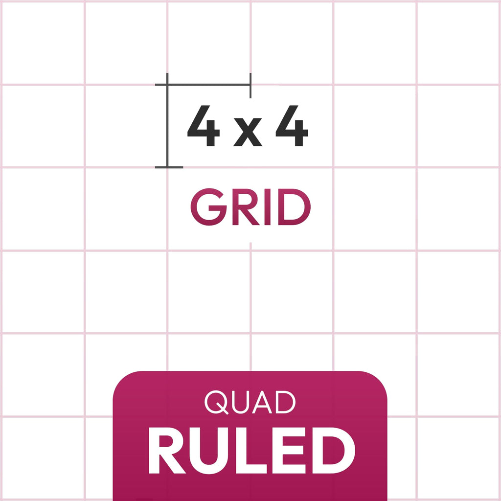 Large 17x11 Graph Paper Desk Pad 50 Sheets – Double-Sided 1/4" Quadrille Grid 80 GSM Ledger Paper | Professional Drafting & Engineering Pad for Architects, Designers, and Math Students