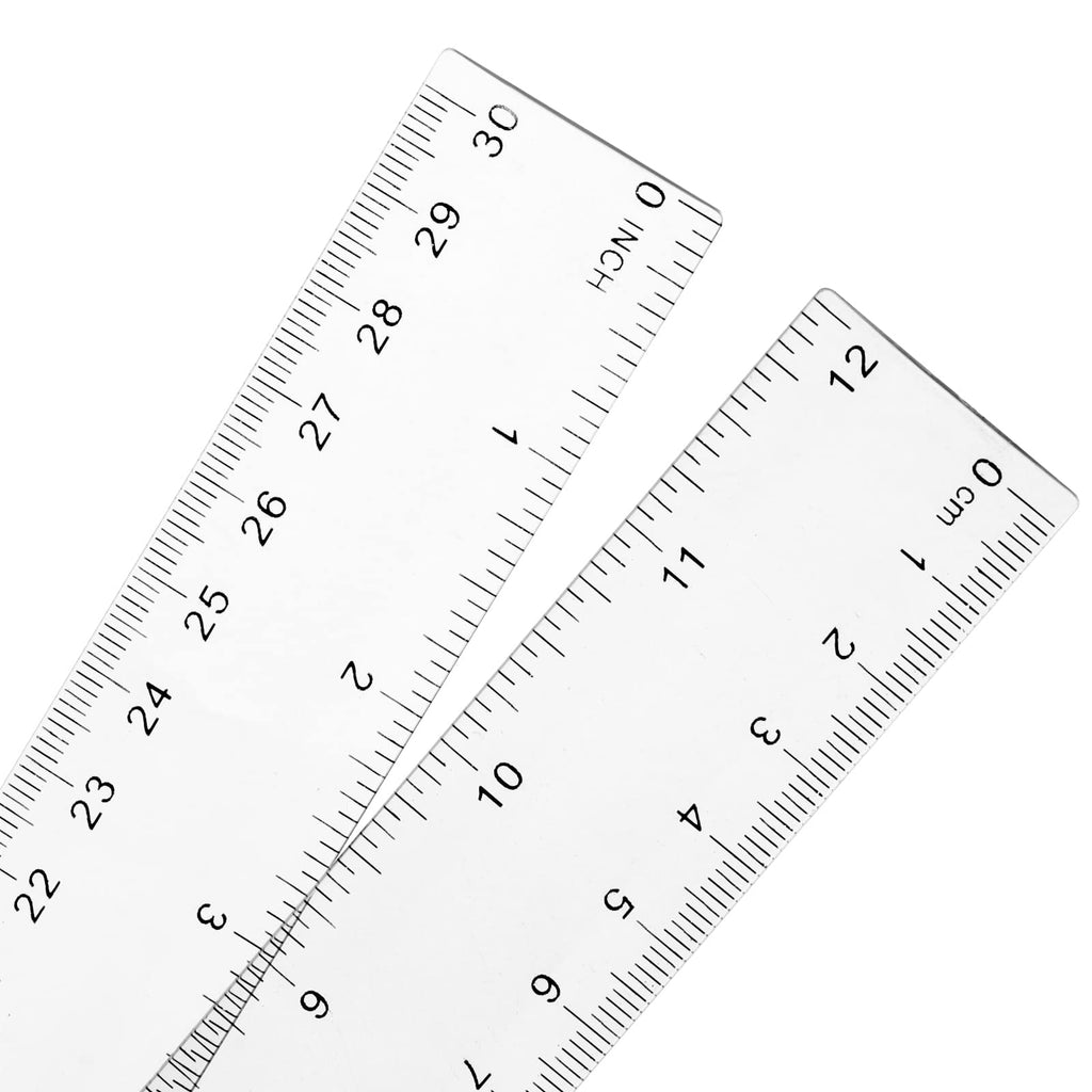 KEILEOHO 120 Pack 12 Inch Clear Plastic Ruler, 30CM Rulers Bulk Flexible with Centimeters and Inches for School Supplies