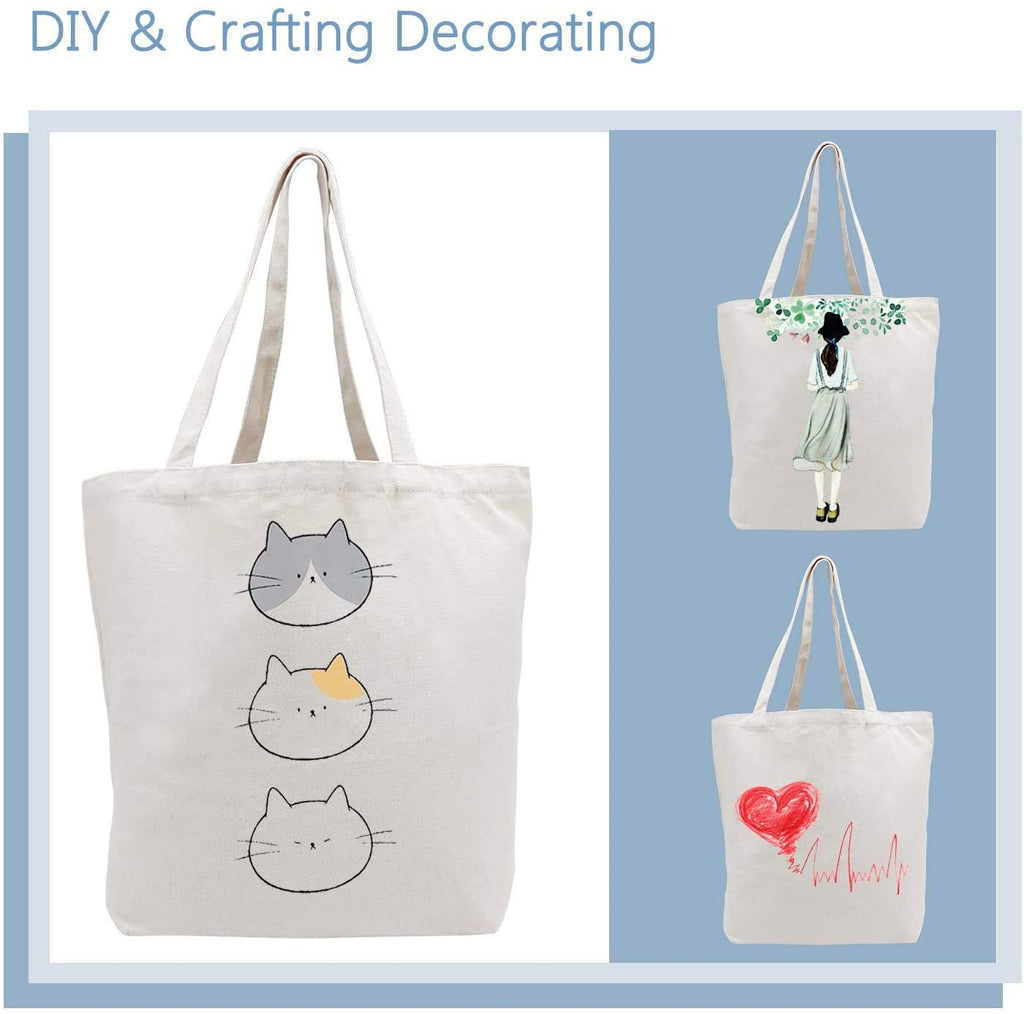Canvas Tote Bags with Bottom Gusset, 6x Segarty Large and Heavy Duty 12Oz Blank Cotton Cloth Reusable Bags for DIY Crafts, Shopping, Groceries, Books, Welcome Bag, Diaper Bag, Beach (20''x15''x7.7'')