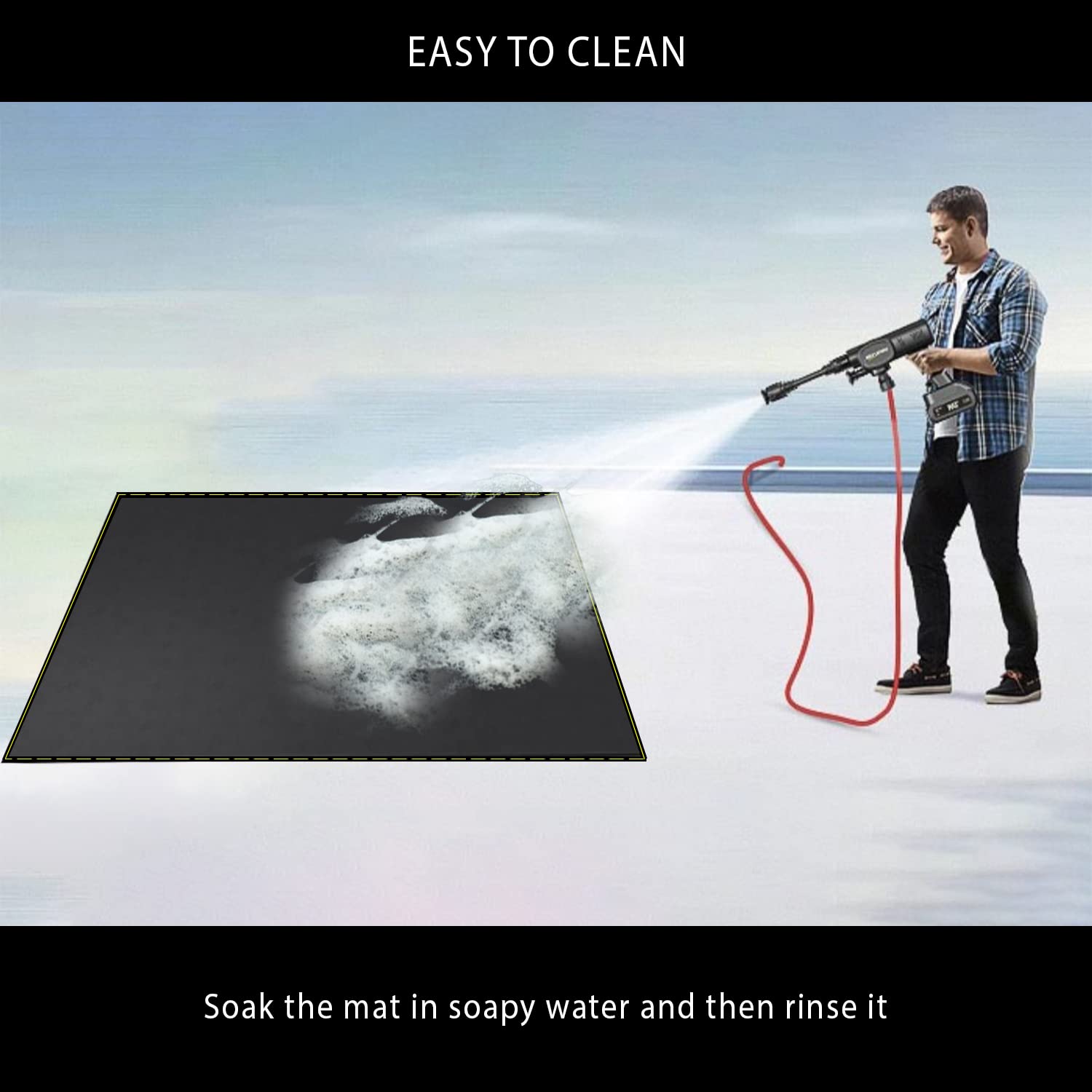 VCHOMY Under Grill Mat for Outdoor Grill Deck Patio Protector,60x40 Inch Large Silicone Fireproof Waterproof Oil-Proof Fire Pit Mat BBQ Barbecue Floor Matt Pad(40''x60'')