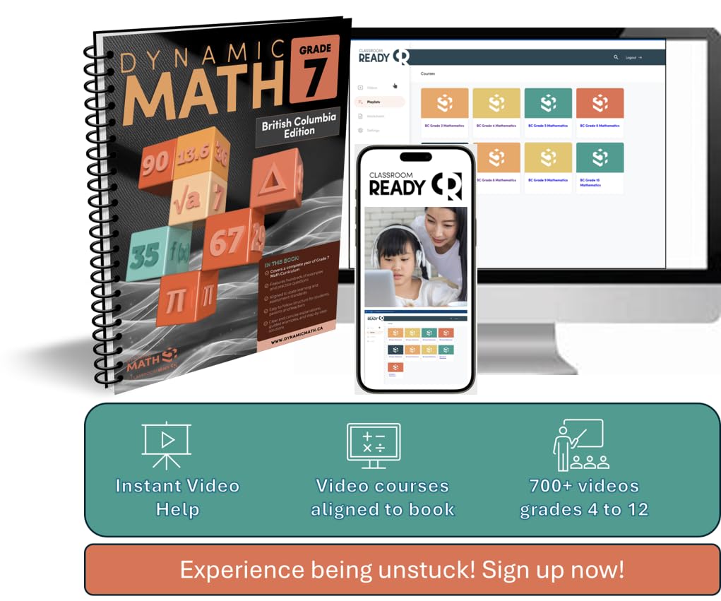 Dynamic Math Workbook - Complete Grade 7 Mathematics Curriculum (BC Edition)