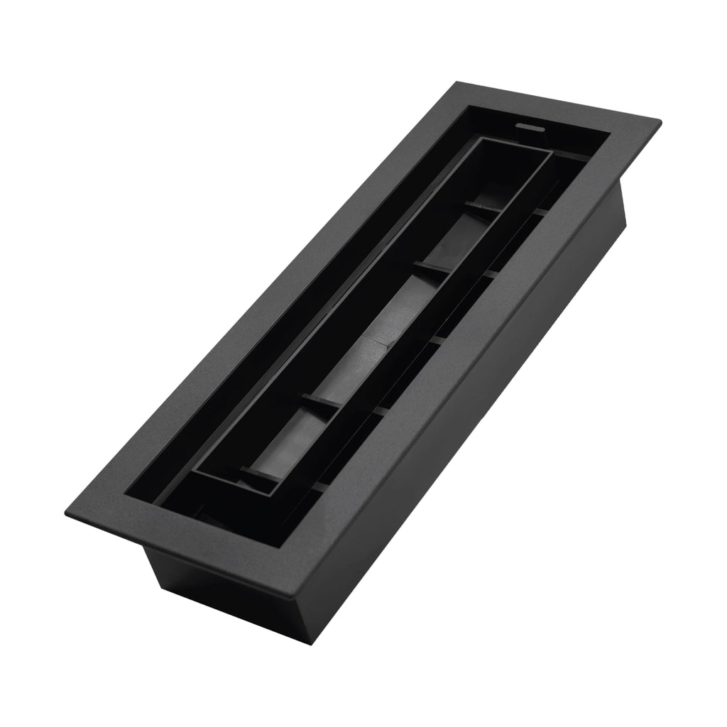 Inte-Grates Drop-In Matching Floor Register - 3x10 Inch Floor Vent Cover, Fits 3"x10" Floor Vent Opening, Matching Flooring Insert Tray, Airflow Control Lever, Textured Black (IGFPD310-BLK)