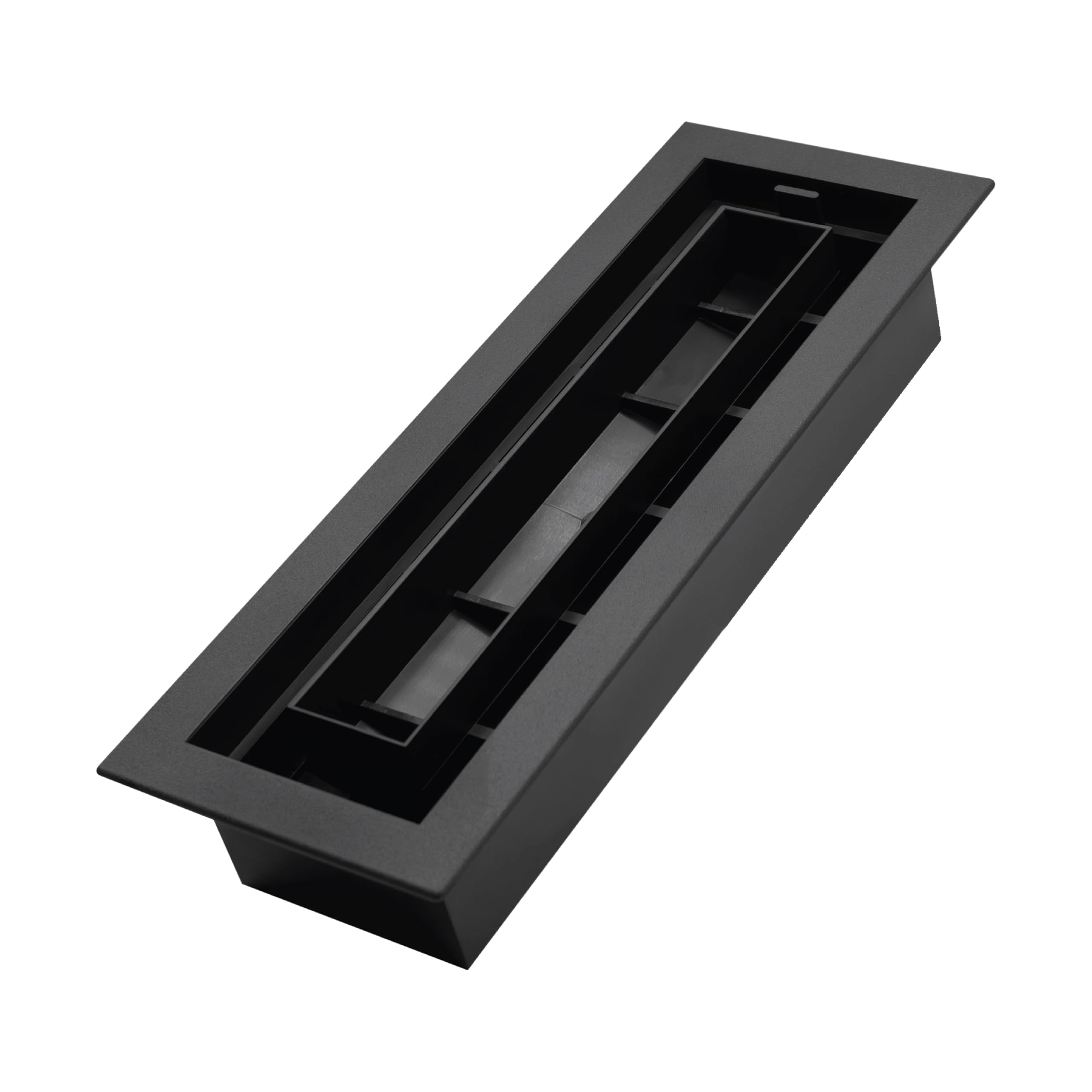 Inte-Grates Drop-In Matching Floor Register - 3x10 Inch Floor Vent Cover, Fits 3"x10" Floor Vent Opening, Matching Flooring Insert Tray, Airflow Control Lever, Textured Black (IGFPD310-BLK)