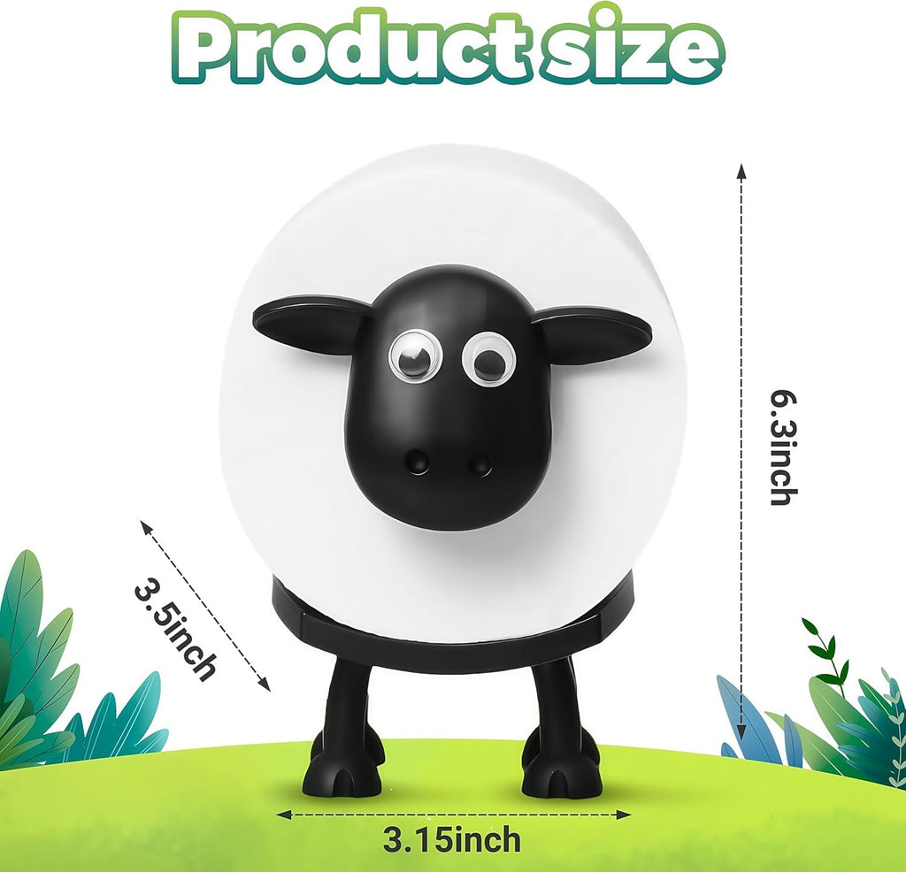 Sheep Toilet Paper Roll Holder, Funny Toilet Paper Holder Free Standing Bathroom Set,3D Printed Black Sheep Loo Roll Holder,Fun Housewarming Gift & Bathroom Decor