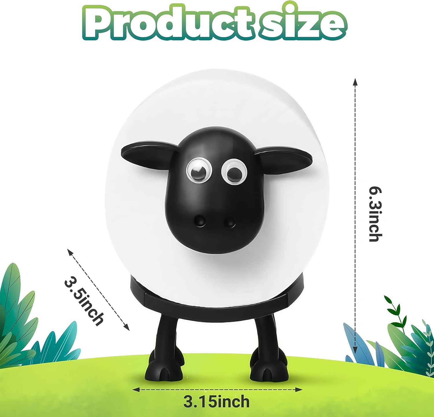 Sheep Toilet Paper Roll Holder, Funny Toilet Paper Holder Free Standing Bathroom Set,3D Printed Black Sheep Loo Roll Holder,Fun Housewarming Gift & Bathroom Decor