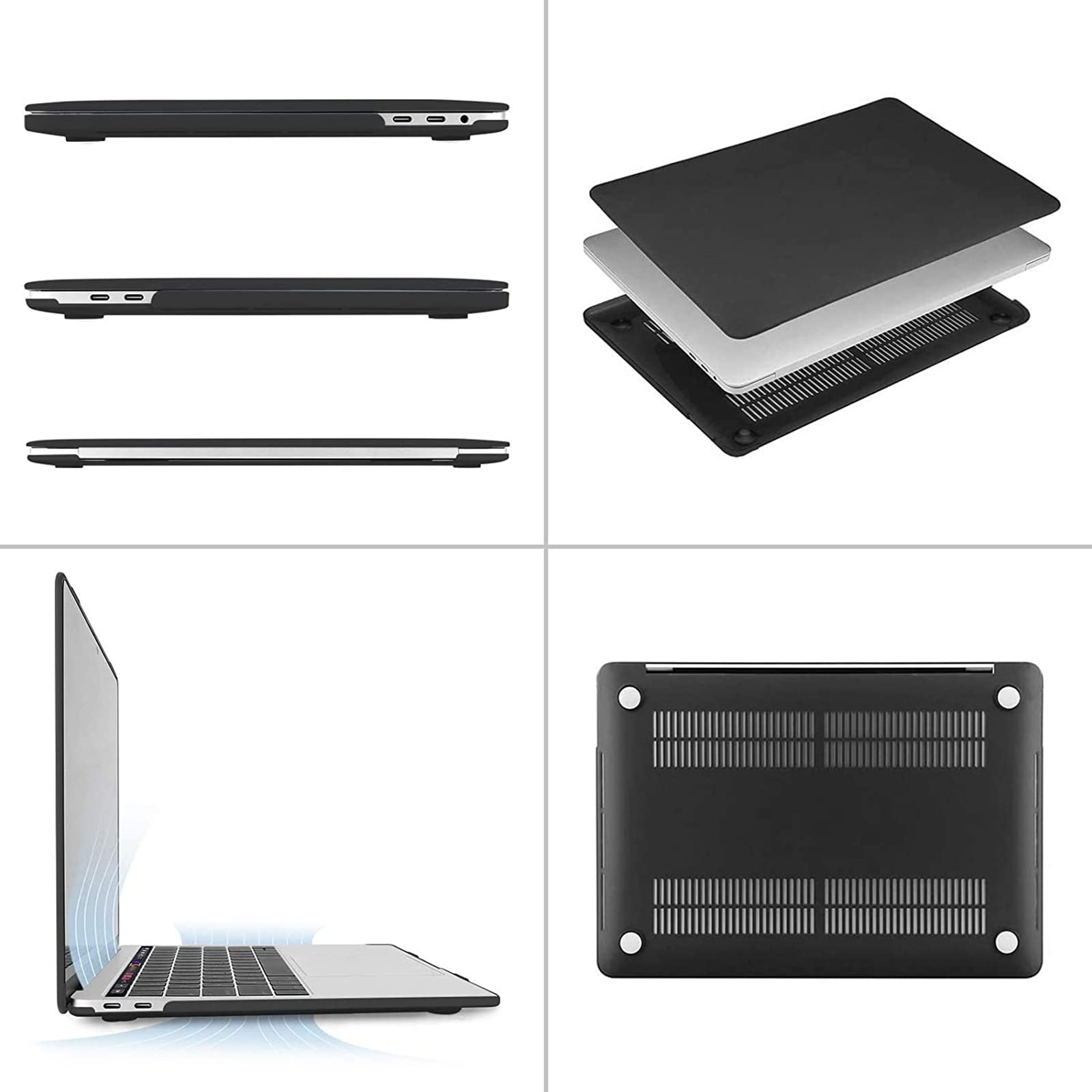 MOSISO Compatible with MacBook Pro 13 inch Case M2 2026 2025 2024 2023 2022-2016 A2338 M1 A2251 A2289 A2159 A1989 A1708 A1706, Plastic Hard Shell&Keyboard Cover&Screen Film&Storage Bag, Black