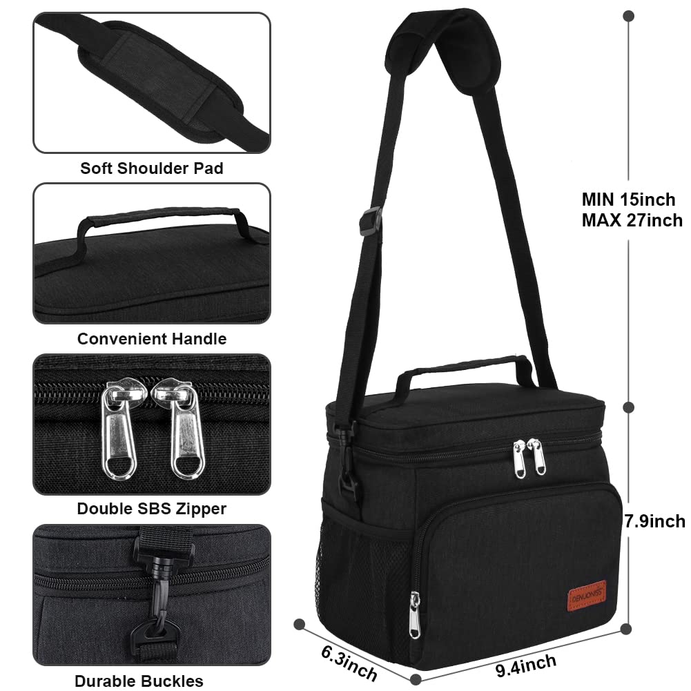 hombrima Lunch Bags, Insulated Lunch Box Cooler Bag for Kids Adults School Hiking Picnic