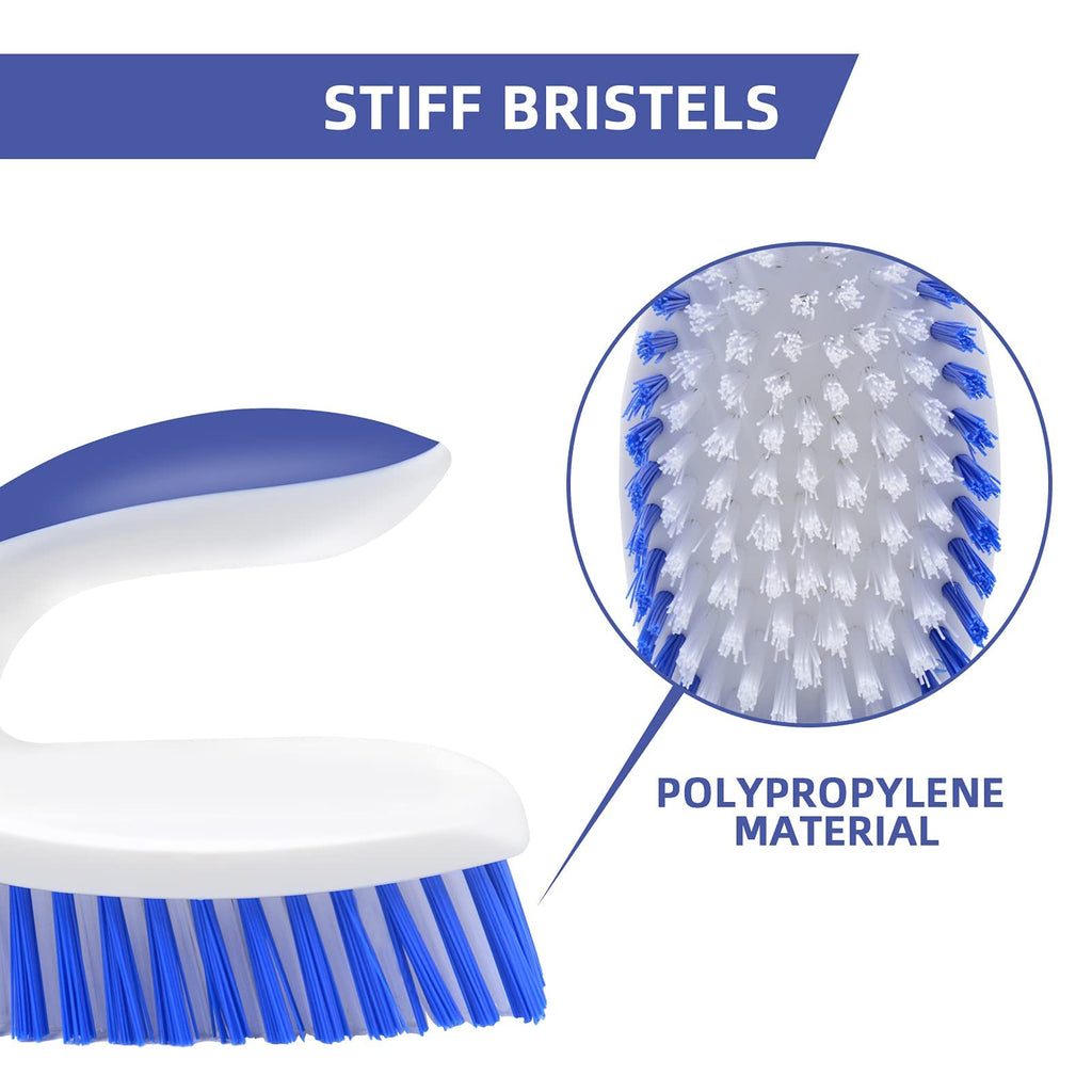 Heavy Duty Scrub Brush Pack of 2, Cleaning Brush with Comfortable Grip for Bathroom, Shower, Carpet, Sink Cleaning