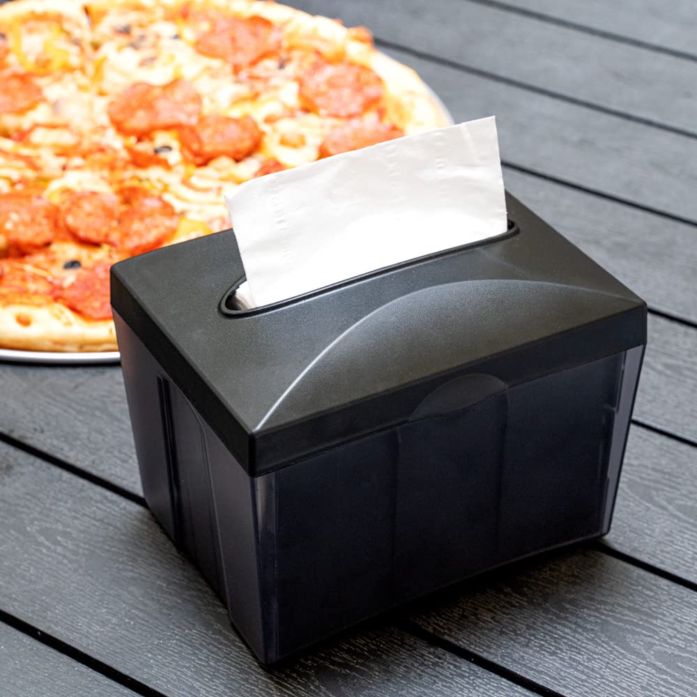 7.5 x 6 x 6.3 Inch Napkin Holders, 1 Rectangle Napkin Dispenser - Tabletop, Easy Access, Gray Plastic Commercial Napkin Dispensers, Refillable, For Countertops