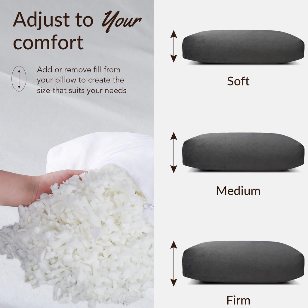 Head Recliner Pillow Adjustable Shredded Memory Foam Headrest Pillow for Recliners,Non-Slip Velvet Cushion Support Pillow for Travel Home Recliner Sofa Armchair with Zipper Cover