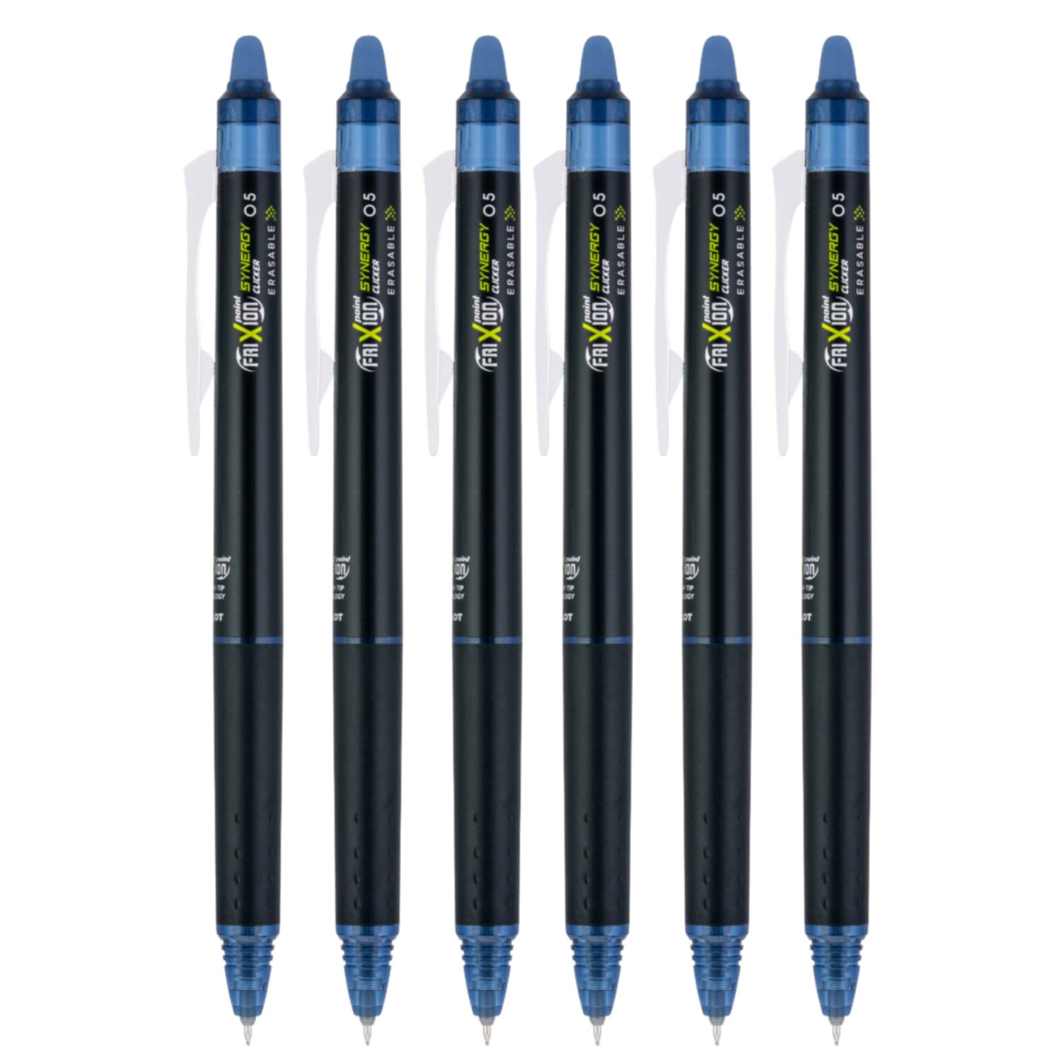 PILOT FriXion Synergy Clicker Retractable & Erasable Gel Ink Pens, 0.5mm Extra Fine Point, Navy Ink, 6-pack