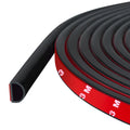Weather Stripping Door Seal Self Adhesive Weather Strip Silicone D Shaped Door Seal Strip for Door Frame/Window Seal, 20Ft, Black (3/8" W × 1/4" T)