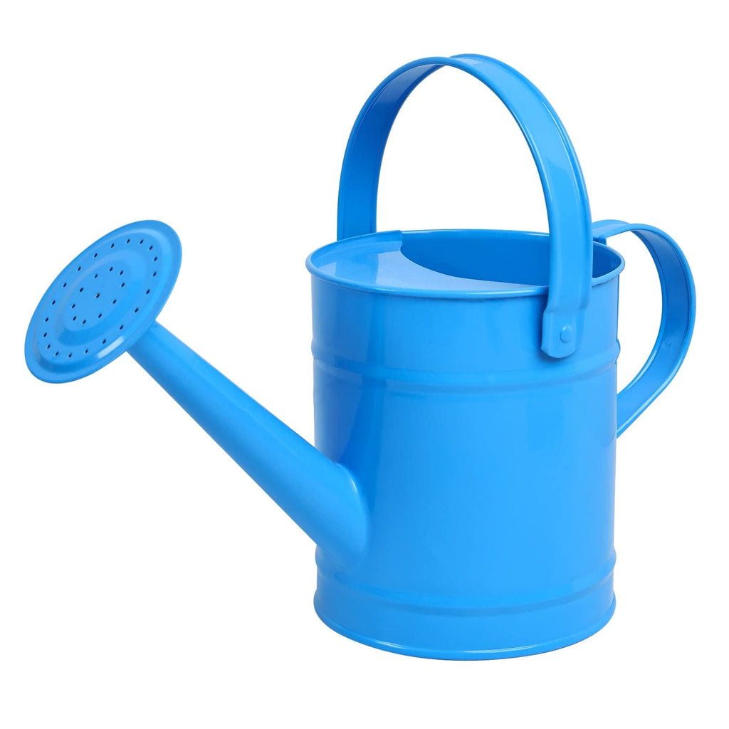 Finderomend Metal Watering Can 1.5L/51oz, Iron Art for Kids Watering Can, Watering Can for Outdoor Plants Home Office Small Portable Indoor Watering Equipment (Blue)