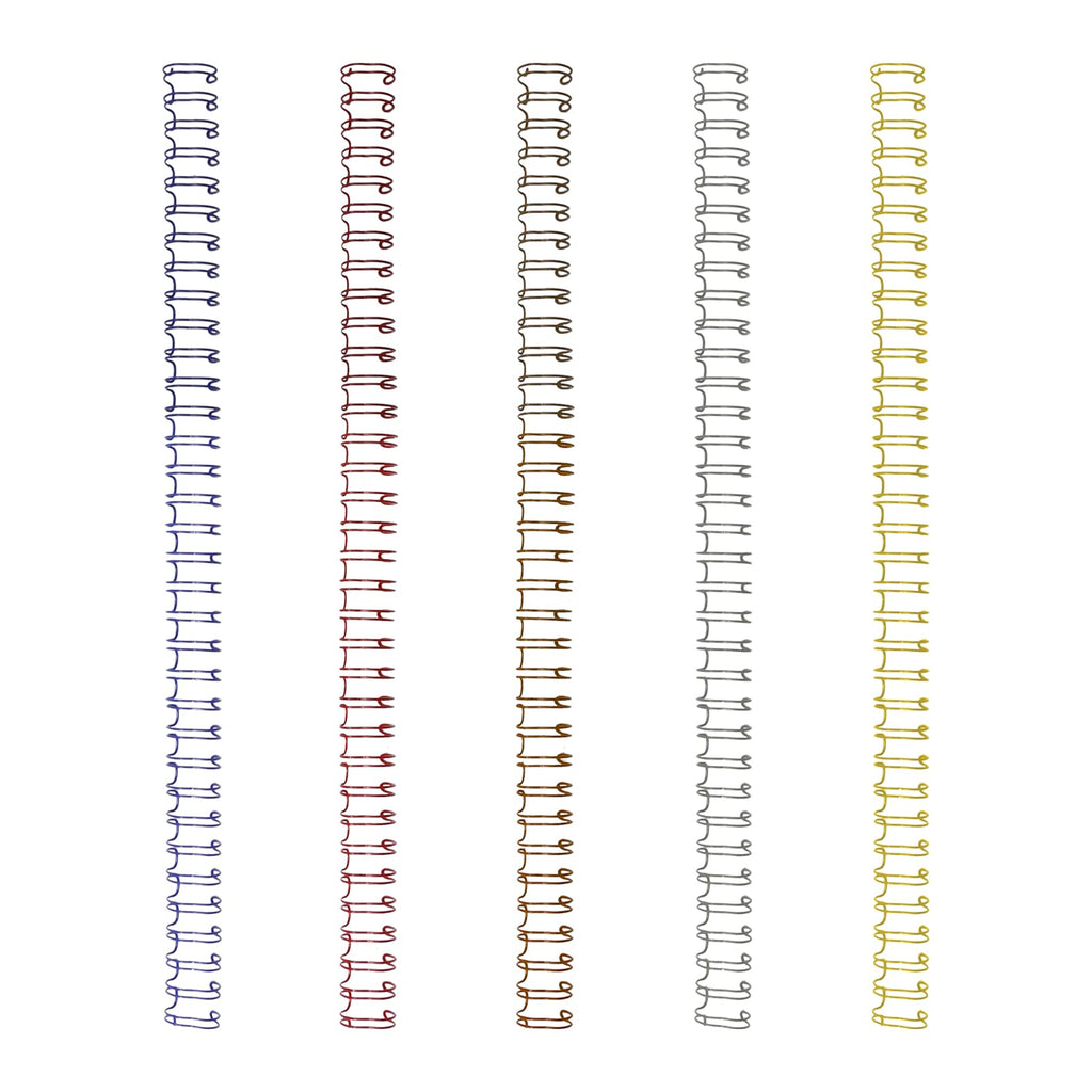 Aynaxcol 100 Pack Metal Twin Loop Binding Wire Coils, 32-Loop, 3/8" Mixing Color Double Loop Wire Binding Rings Wire, 3:1 Pitch, Multi Color Binding Spirals 10mm