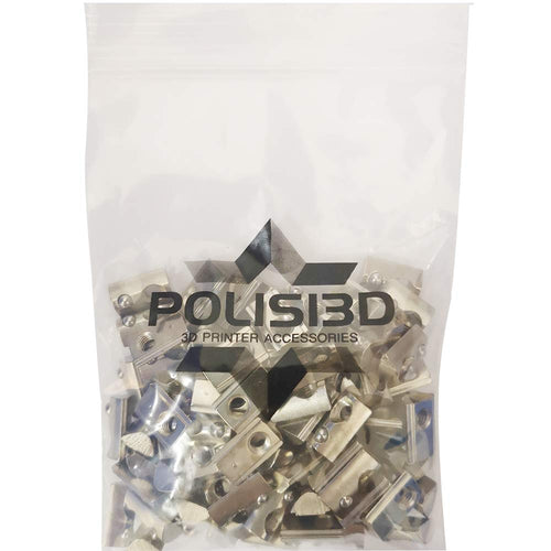 100-Pack 2020 2040 2060 Roll in Spring Loaded T Nut M5 for 20x20 20 Series Aluminum Extrusions 6mm Slot Aluminum Profile Accessories (m5)