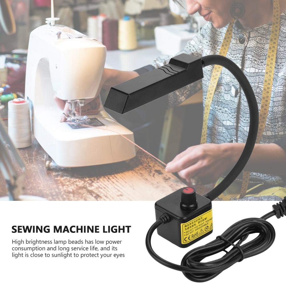 Sewing Machine Light LED Lighting, 30 LEDs Gooseneck Lamp with Magnetic Mounting Base 110V-220V for Use on Studio, Lathes, Drill Presses, Workbenches(US Plug)
