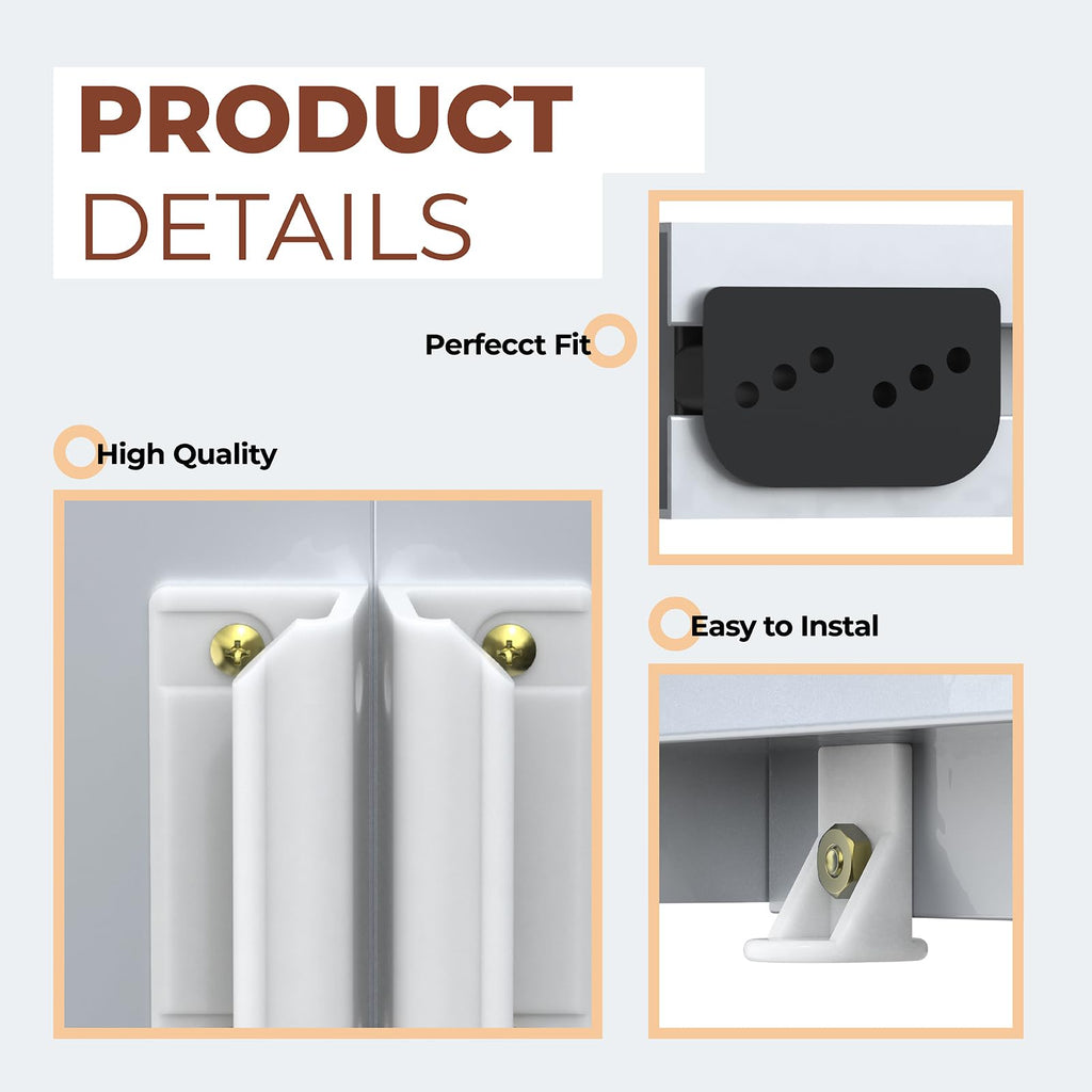 Xinafan DK100-A Door TuneUp Kit Compatible with Arrow Storage, Outdoor Slider Door Handle Replacement Parts for Shed Sliding Doors, Door Hardware Kit for Arrow Warehouse, White Handle