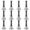 CYEAH Hand Bell, 12PCS Silver Steel Service Bell Call Bell Dinner Bell for Wedding, Service, Game, Alarm, Jingles (Silver)