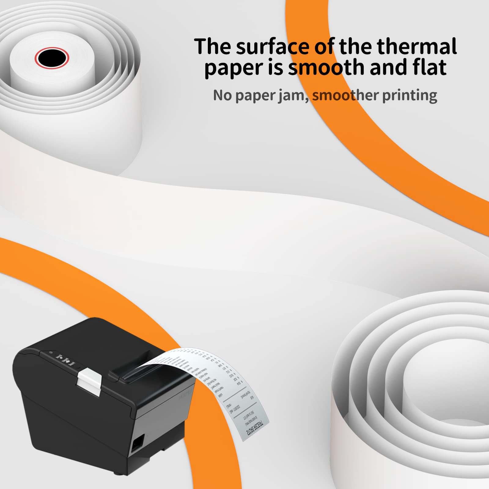 50 Rolls 2 1/4" x 50' Thermal Paper Receipt Rolls 2.25in x 50ft Cash Register POS Paper fits All Credit Card Terminals,58mm Thermal Receipt Paper