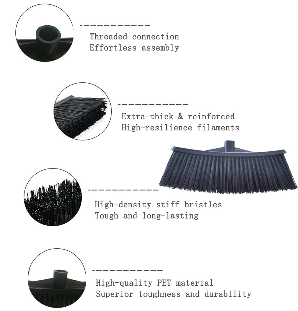 Heavy-Duty Outdoor Broom with 158CM Stainless Steel Handle - 36CM Wide Plastic Broom Head for Yard, Garage, Sidewalk - No Bend Sweeping, Durable & Lightweight