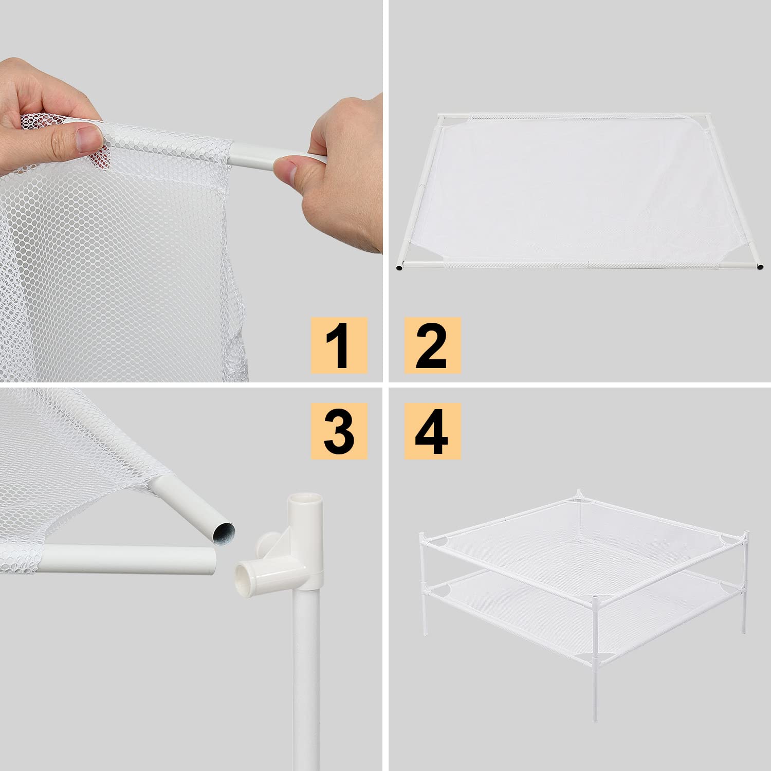 Clothes Drying Rack Flat, Portable Dryer for Sweater with Metal Tube, 2-Layer Mesh Laundry Rack for Indoor and Outdoor Use, Can be Placed to Dry Towel, Sweater, Hat, Glove, Bottle, Herbal