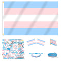 MEPLUM Pride 3x5 FT FTM Transgender Trans Flag Bundle for LGBTQ+ Accessories Present Celebration Parades Home Decor Party Supplies Festivals