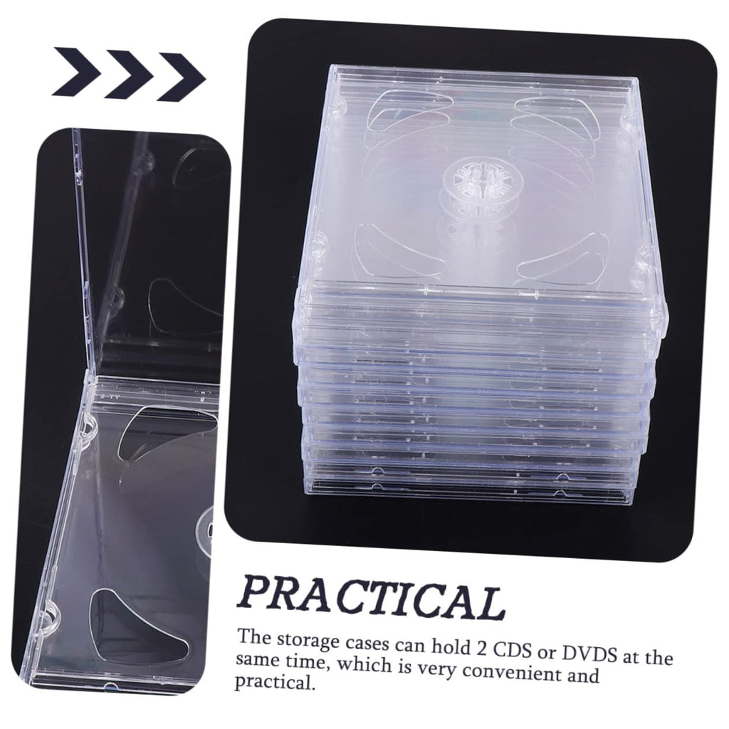 Cabilock Double Cd Jewel Cases Transparent DVD Holders Clear Cd Storage Cases for Compact Disc Protection and Portable Organization