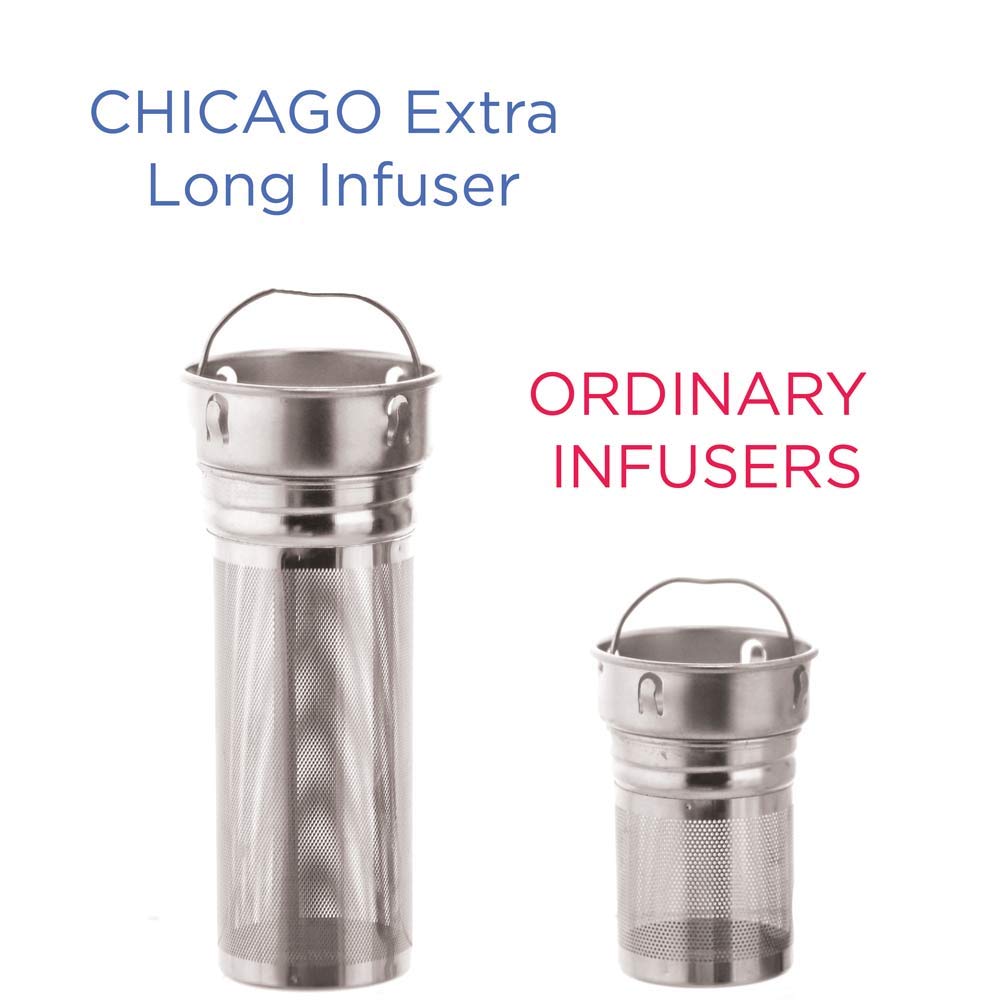 GROSCHE Chicago Soft Touch (White Marble) Fruit Infuser Water Bottle Double Walled Tea Infuser Bottle Insulated Stainless Steel Water Bottle Vacuum Flask 450 ml/ 15.2 fl. Oz