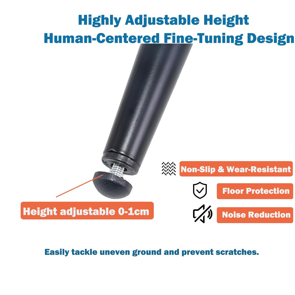 KaizeooHaus 8 inch Furniture Legs Set of 4, Black Metal Table Legs,Mid-Century Style Metal Replacement Legs for Cabinets,Chairs,Coffee Tables,Dresser Replacement Feet for Furniture (Black, 8”/20cm)