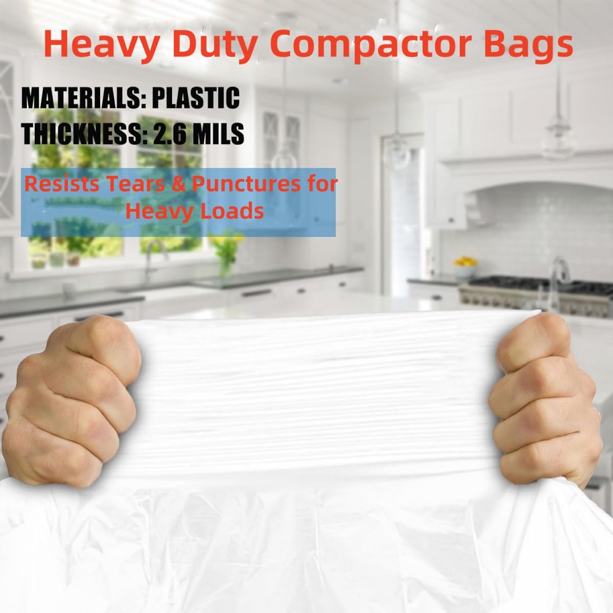 XHYAMIS 20pcs W10165294RB Trash Compactor Bags,Fits 15-inch Rectangular Drawer Compactors, Space-Saving Compressed for Small Spaces/RV/Camping/kitchen (Ties Included,White)
