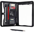 Eshow Padfolio with Zipper, Vegan Leather Portfolio for Business School, Portfolio Folder with 1 Notepad and 1 Pen for Men Women