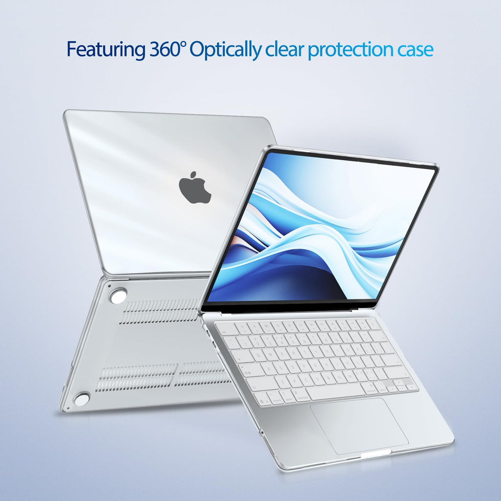 MOSISO Crack-Resistant Cover Compatible with MacBook Neo Case 13 inch 2026 Release Model A3404 with A18 Pro Chip, Protective Hard Shell&Keyboard Cover&Screen Film&Type C, Crystal Clear