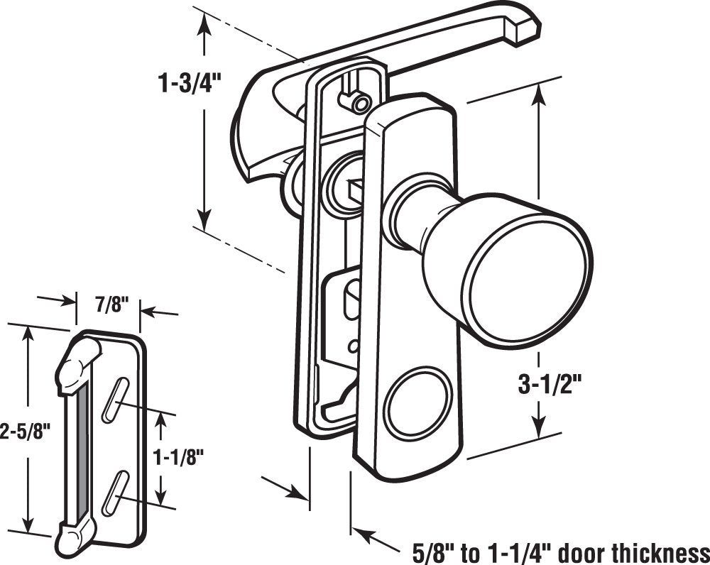 Prime-Line Products K 5000 Tulip Knob Latch Set, Aluminum