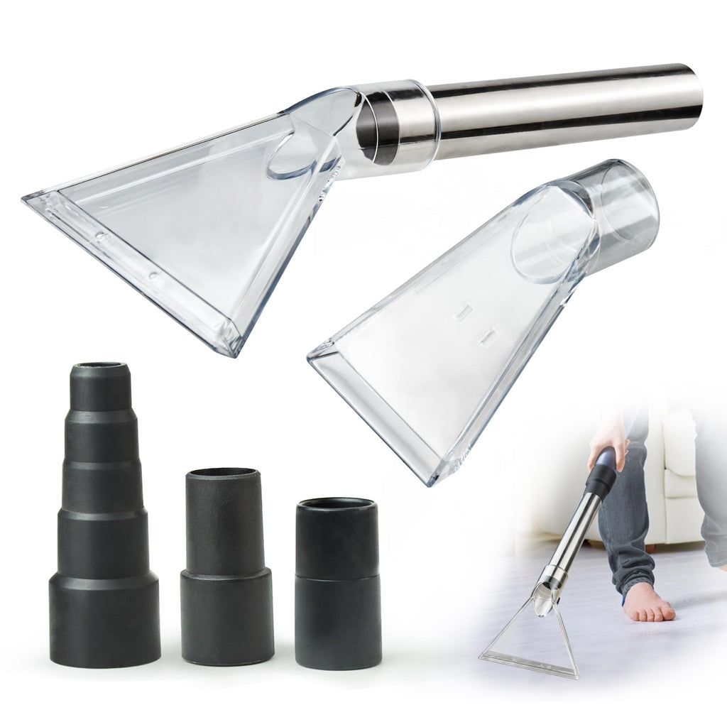 Universal Clear Vacuum Extraction Accessory with 1-1/4“,1-7/8” and 2-1/2” Adapter,Compatible with All Shop Vac Extractor,Wet Dry Vacuum Cleaner Attachments for Upholstery,Carpet Cleaning,Car Detailing