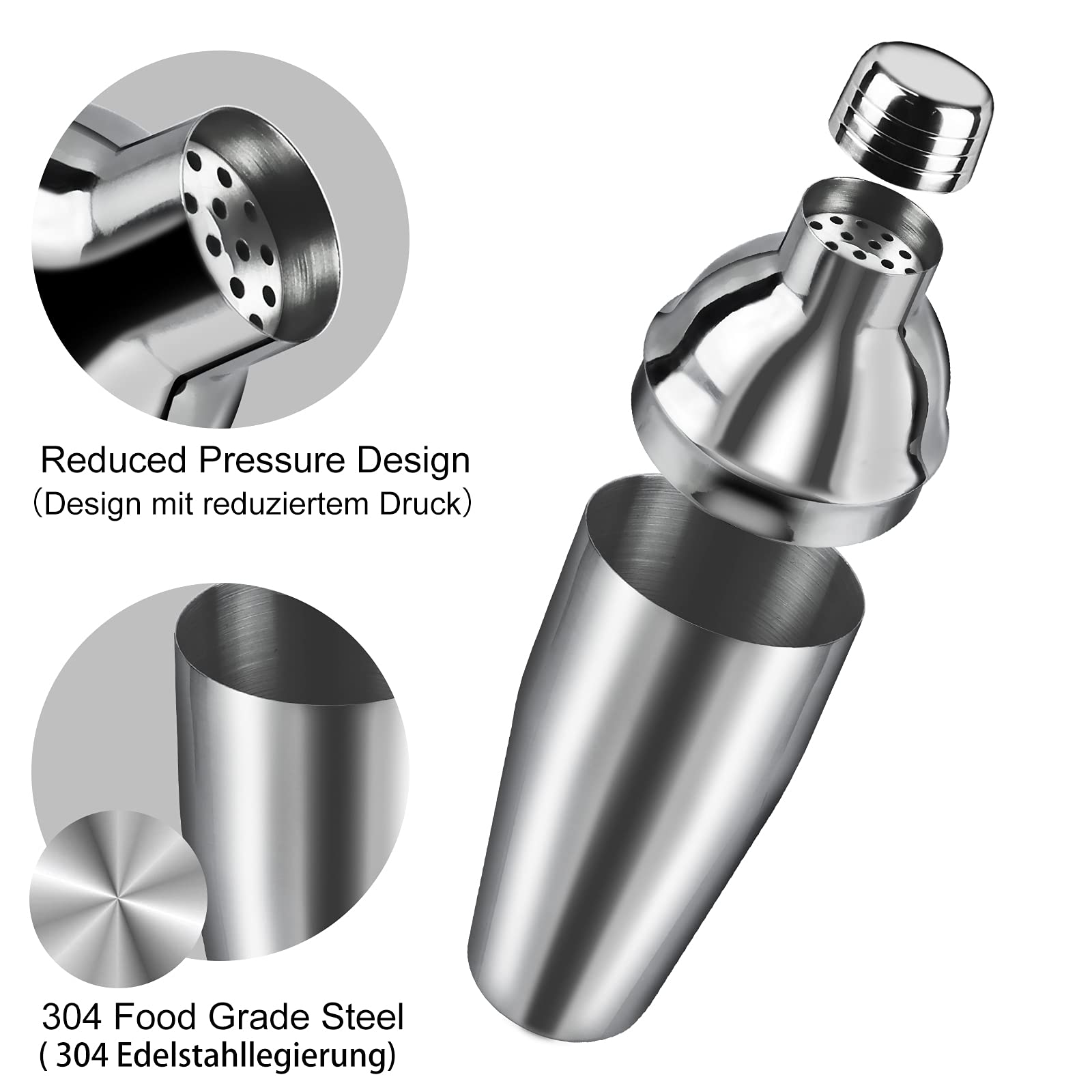 Cocktail Shaker Set|8pcs Cocktail Making Set Stainless Steel 750ml Shakers|Bartender Kit Bar Tool Set with Strainer, Pourers, Muddler, Double Jigger, Mixing Spoon at Home & Bar Gift Set