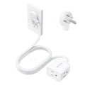 TROND 6ft Flat Extension Cord Indoor, Right Angle Ultra-Thin Plug, 3 Way Multiple Outlets, 13 Amps, 1625W, Small Flexible SPT 16/3 Power Cable Splitter for Home Office Dorm Room Essentials, White