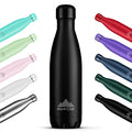 Mont-Clair l'O Stainless Steel Water Bottle, Vacuum Insulated - BPA Free, 12h Hot & 24h Cold Drinks Bottle, Metal, 1L Leakproof, Ideal for Adult, Kids, Running - Black