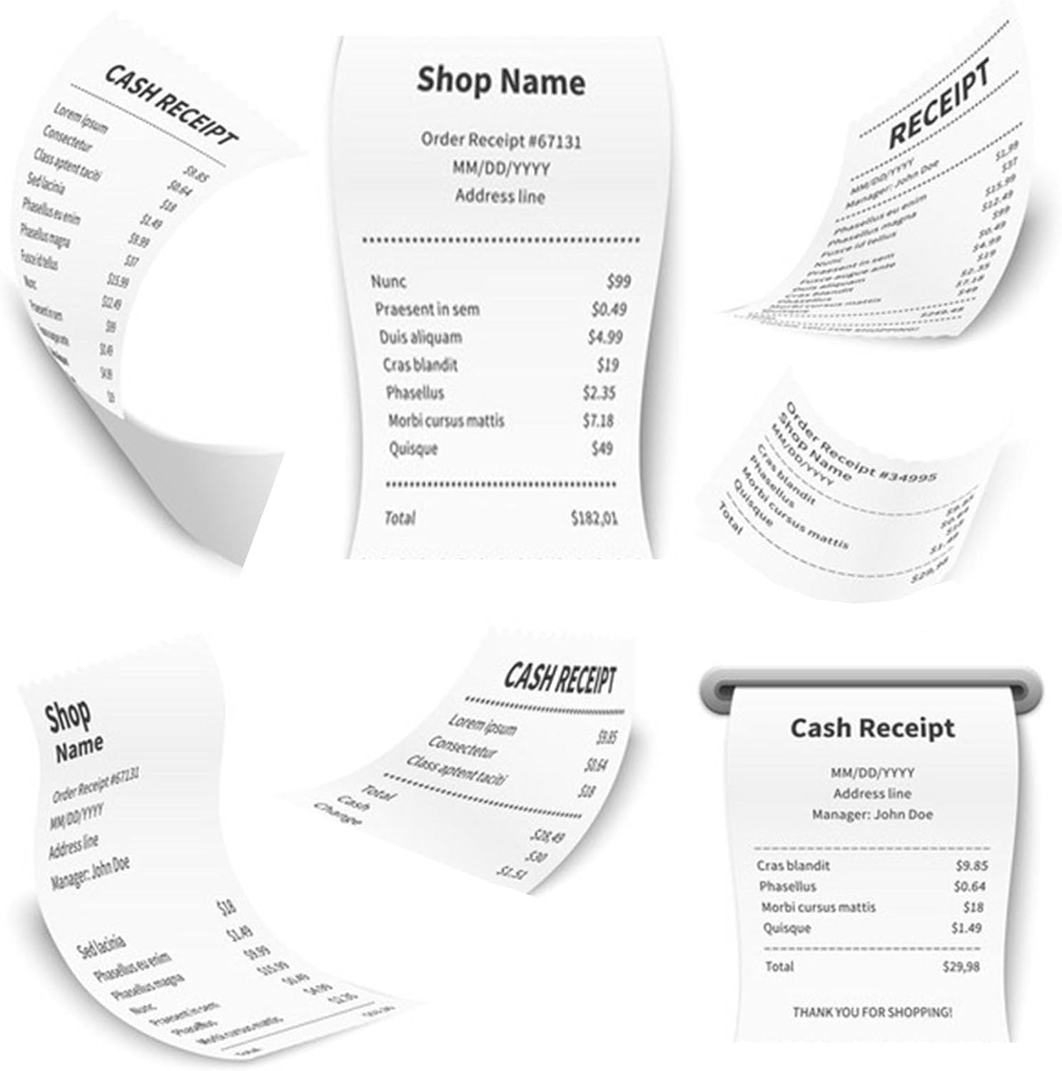 Coopaty 3 1/8 in x 230 ft Thermal Receipt Paper for POS Register (10 Rolls)