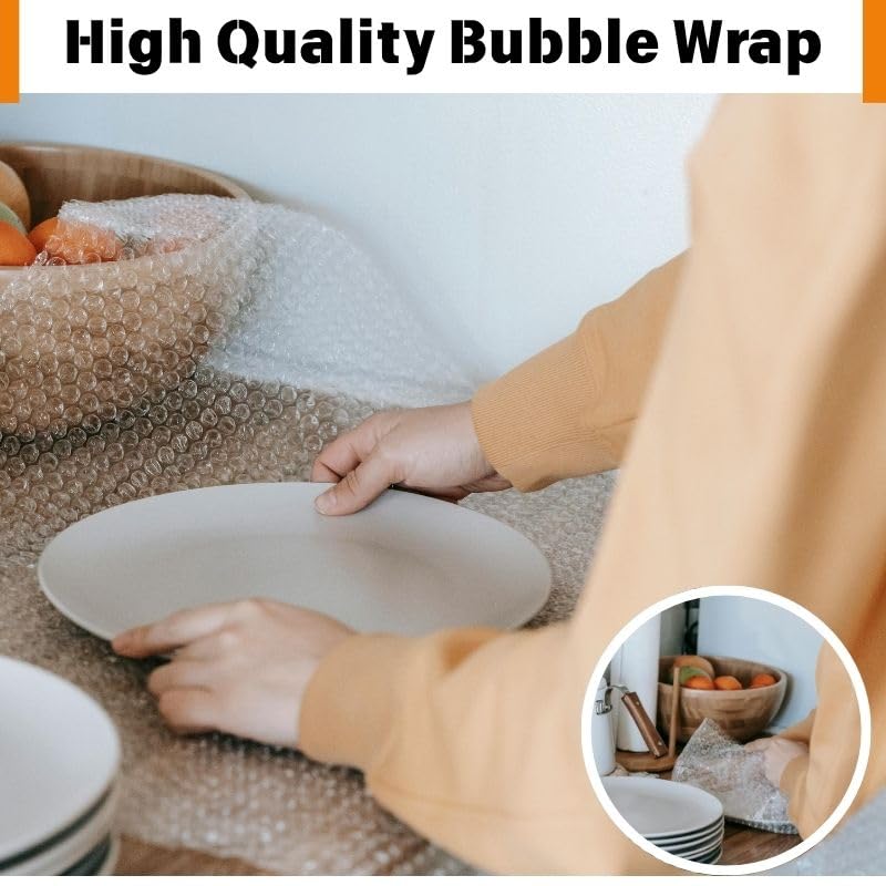 12 Inch x 33 Feet Total Bubble Packing Wrap Roll - Packing Wrap for Shipping, Moving | Tear-Resistant, Moisture-Proof - 1 Pack