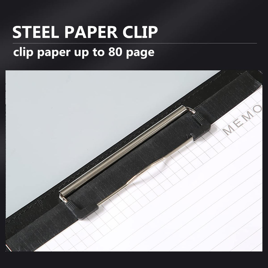 Business Portfolio Leather Padfolio Organizer, A4 Magnetic Multifunctional Business Portfolio Folder with Clipboard, Card Holders Pockets, Notepad Document Binder for Women Men