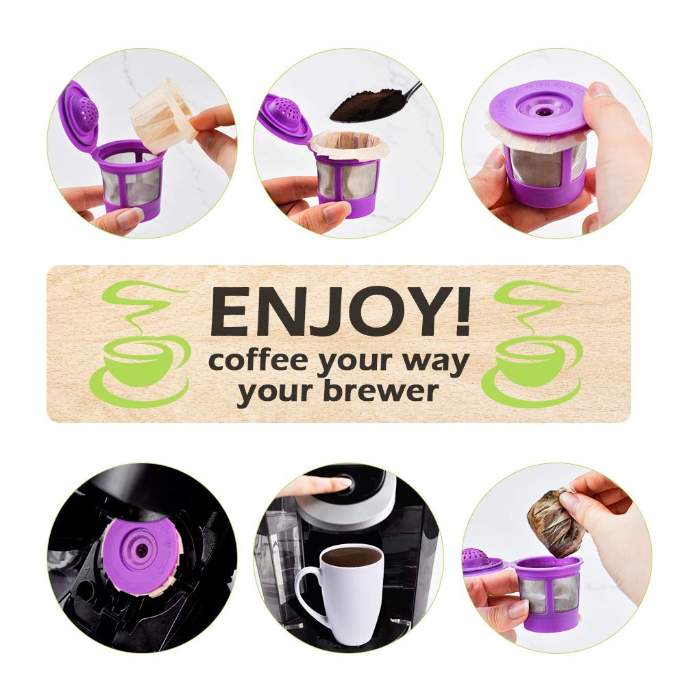 CAPMESSO Disposable Coffee Filters Replacement Paper Filter for Reusable Single Serve Keurig Brewer- 300 Count (Natural)