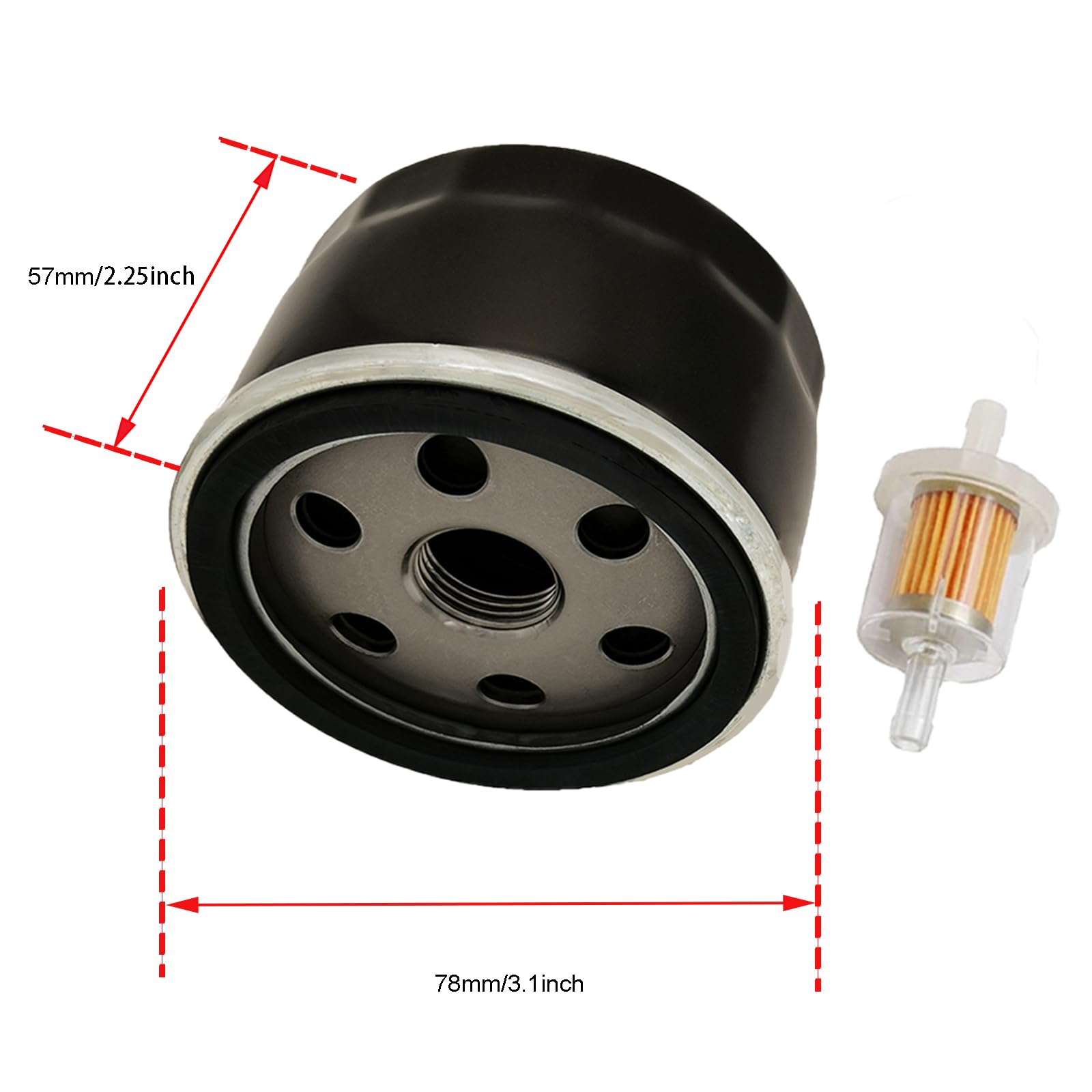 Quaprodur 49065-7007 49065-0721 Oil Filter Replacement for Kawasaki FX600V FR691V FR730V FR651V FR541V FR600V FS730 FS451V FS481V John Deere GY20577 492932S (2 PACK)